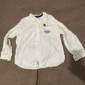 🍯Vintage Eeyore Button Down Shirt Top in White/Cream